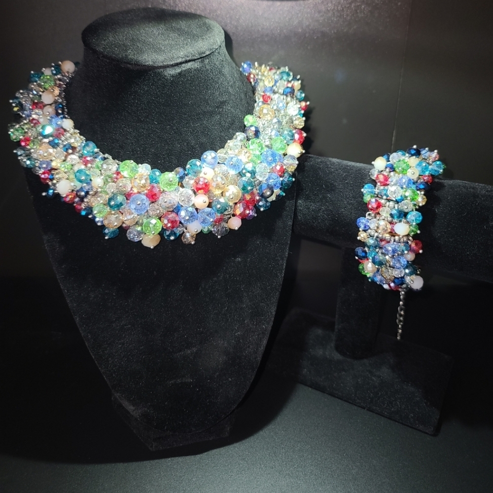 Rainbow Statement Beaded Bracelet - image 3